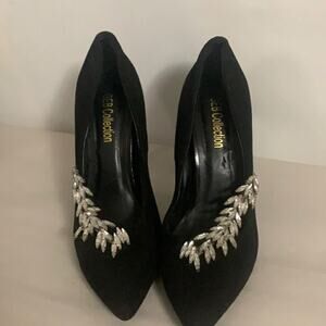 GEB COLLECTION POINTED TOE‎ HEEL BLACK SHOES SIZE 8